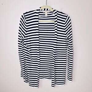 Banana Republic Small Blue & White Stripe Open Cardigan‎ Sweater Lightweight